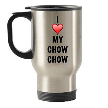 Imagem de I Love My Chow Chow Caneca de aço inoxidável para viagem com isolamento térmico