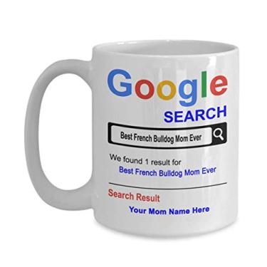 Imagem de Caneca personalizada de buldogue francês para mãe - Presentes de buldogue francês - Nome da mãe personalizado - Presentes do dia das mães - Caneca de café de 445 ml