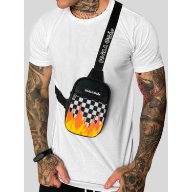 Imagem de Shoulder Bag Mini Bolsa Necessaire Transversal Fogo Xadrez - MP Moda M