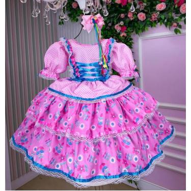 Imagem de Vestido Bella Child Junino Quermesse Chique Rosa Bebe, 12