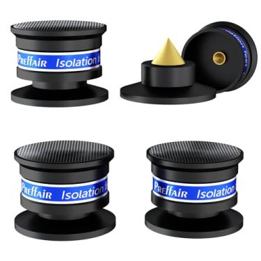 Imagem de Preffair Picos de isolamento de alto-falante audiófilo, toca-discos de alumínio, amortecedor de choque, protetor de chão, subwoofer ajustável, almofadas antivibração, base antiderrapante para