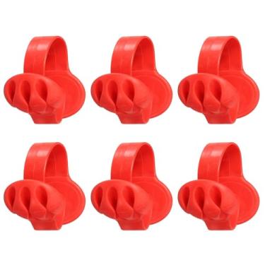 Imagem de PATIKIL Clipes de cabo, 6 peças organizador de cabos de mesa para cabos, carregador de telefone, cabos USB, mesa de cabeceira, casa, escritório, carro, vermelho