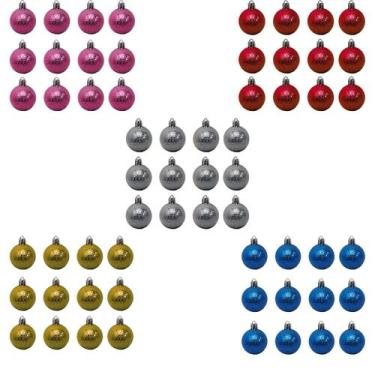 Imagem de Bolinha de Natal Luxo c/ 12 Peças 4cm- Cores Sortidas- Chibrali SORTID