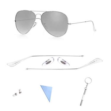 Imagem de FOOUSA Kit de reparo para óculos de sol Ray-Ban Aviator RB3025 3025 (prata)