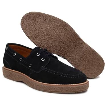 Imagem de Sapato Masculino Sider Casual em Camurça Legítima | Turunelli Calçados – Mocassim Estilo Clássico, Costura Artesanal, Palmilha em Gel, Solado de Borracha Leve | 37-44 (Preto, BR, Adulto, Numérico, 41)