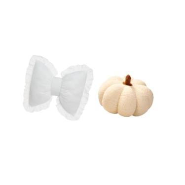 Imagem de Fenteer Almofada de Pelúcia com Laço de Abóbora Moderna para Sofá de Cabeceira Confortável, Cadeira de Estudo, Sala de Escritório, Fazenda, Interior, Travesse