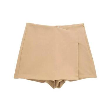 Imagem de Minissaia Assimétrica de Cintura Alta - Shorts para Mulheres (Preto e 
