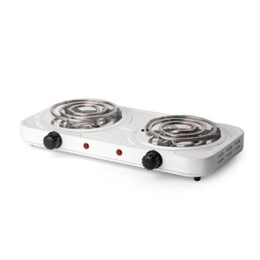 Imagem de Fogareiro Elétrico Espiral 2 Bocas 220V Branco 2000W Camping Acampamen