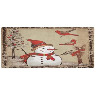 Imagem de Wassud Mouse pad de boneco de neve e pássaros voadores para jogos com base de borracha antiderrapante, mouse pad longo com borda costurada, almofada grande impermeável para escritório, casa, 80 x 39,9