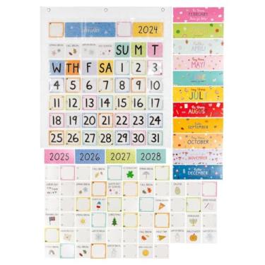 Imagem de Kit de quadro de avisos de calendário de sala de aula – conjunto de gráficos de bolso por Callie Danielle, inclui cabeçalhos mensais, dias da semana, feriados e inserções em branco, cartolina de papel
