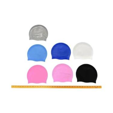 Imagem de Touca De Natação Unissex De Silicone Impermeável Com Proteção De Orelh