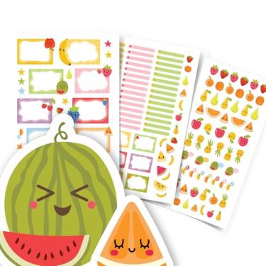 Imagem de Etiqueta Escolar Menina com TAG + Caneta (Frutas, Kit de Etiquetas)