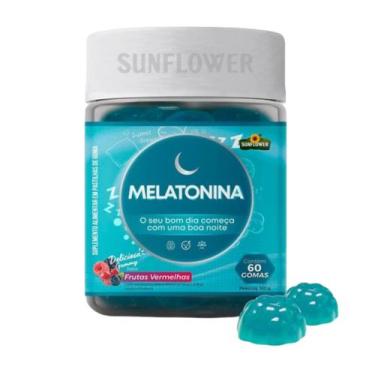 Imagem de Melatonina em Goma Controle Qualidade Do Sono Frutas Vermelhas Sunflow