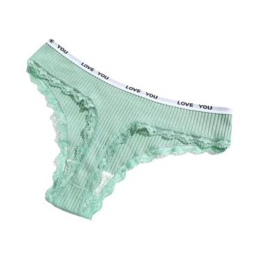 Imagem de Tanga De Renda De Cintura Baixa Para Mulheres, Calcinhas De Algodão 3 