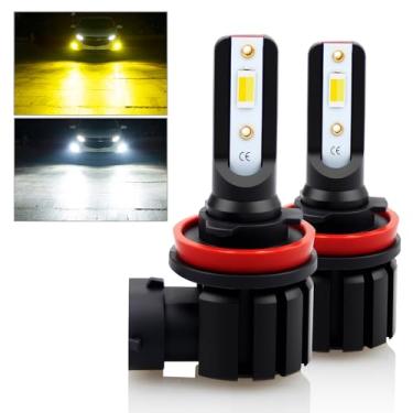 Imagem de D-Lumina H11 H8 H16 Lâmpadas de neblina de LED, 8000 lúmens 40 W 300% brilho dupla cor 6000 K xenon branco/amarelo dourado 3000 K, luz de neblina de LED super brilhante, substituição de atualização, pacote com 2