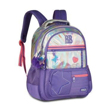 Imagem de Mochila de Costas Rebecca Bonbon Holo Shine RB27020 Juvenil Grande Hol