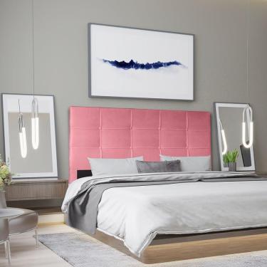 Imagem de Cabeceira Roma 1,40 Cm Cama Box Casal Suede Rose