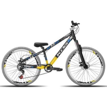 Imagem de Bicicleta aro 26 KOG Freeride, Preto amarelo, Azul 2