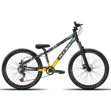 Imagem de Bicicleta aro 26 KOG Freeride, Preto amarelo, Azul 5