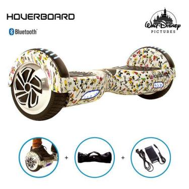 Imagem de Esqueite Elétrico 6,5 Mickey Mouse Branco Hoverboard Led