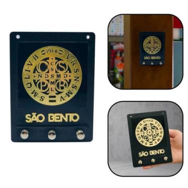 Imagem de Porta Chaves Medalha de São Bento Acrílico Parede - FORNECEDOR 6