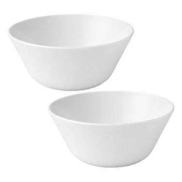 Imagem de Conjunto 2 Bowl Branco de Vidro Opalino Mini Tigela Redonda Sobremesa 
