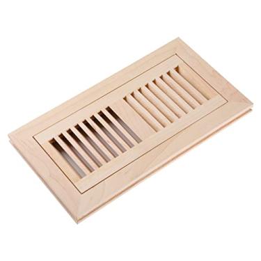 Imagem de Capa para ventilação Homewell para registro de piso de madeira, montagem embutida com moldura, 10,16 x 25,4 cm, inacabada, 4" x 10" no damper, Maple