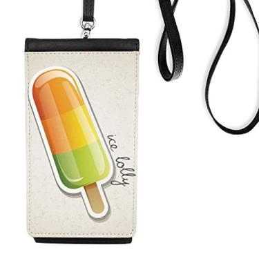 Imagem de DIYthinker Carteira de telefone laranja amarelo verde picolé doce gelo bolsa suspensa bolso preto