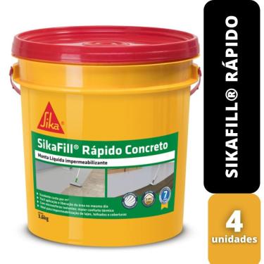 Imagem de Kit C/ 4 Impermeabilizante Sika Fill Rápido 3,6kg Concreto Sika