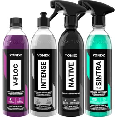 Imagem de Cera Native Spray Carnaúba + Revitalizador Intense + Limpador Sintra Fast + Shampoo V-Floc 500ml Vonixx