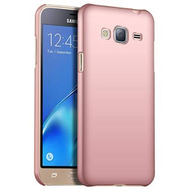 Imagem de GOGODOG Capa para Samsung Galaxy J3 Prime cobertura total ultra fina mate anti-derrame resistente em concha rígida J3 【2016】 (rosa)
