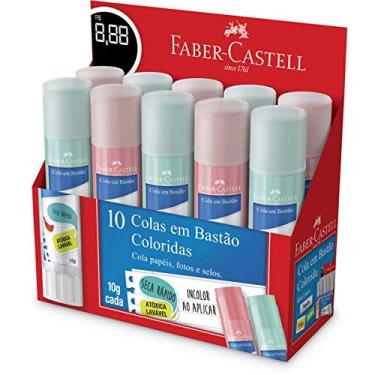 Imagem de Cola em Bastao Colorida 10G, Faber-Castell, OF/8110COLORS, Multicor, pacote de 10