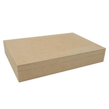 Imagem de Kit 3 Caixa Retangular Dobradiça e Divisorias 30x20x5 Mdf 6mm Madeira 