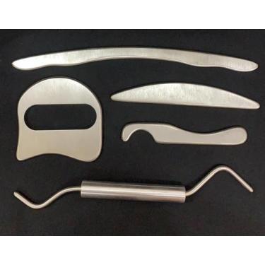 Imagem de Kit Com 5 Instrumentos De Liberação Miofascial Iastm em Inox - QuiuTec