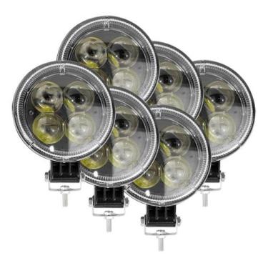 Imagem de Kit 6 Farol Milha Auxiliar Bola Agrícola Off Road 12w 6500k - Briwax