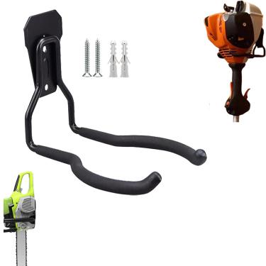 Imagem de Gancho de motosserra, ganchos de motosserra para parede de garagem, suporte de ferramentas de montagem na parede de motosserra, gancho de armazenamento de motosserra, rack de motosserra para parede, perfeito para organizadores de garagem ou galpão e ferramenta de parede de armazenamento