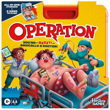 Imagem de Jogo de tabuleiro Hasbro Operation Electronic com estojo de transporte