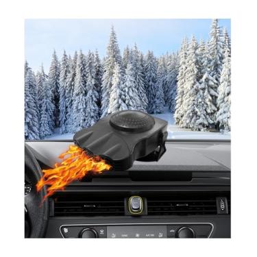 Imagem de Sylvil Aquecedor de carro, 12 V 150 W 2 em 1 desembaçador de para-brisas automático portátil com base rotativa, aquecimento de carro ou ventilador de resfriamento que se conecta ao isqueiro para carro