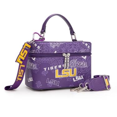 Imagem de Montana West X NCAA Bolsa tiracolo feminina designer bolsas esportivas alça superior, bolsa de mão com alça ajustável, Lsu-roxo, Esportes