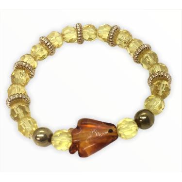 Imagem de Pulseira Oxum Firma Peixe Amarelo Cristal E Silicone