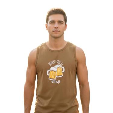 Imagem de REGATA MASCULINA NEW ERA EMOJI MARROM CLARO-Masculino