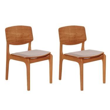Imagem de Conjunto Com 2 Cadeiras Malta Gold Moderna Mobília Brisa/cinamomo Imbuia