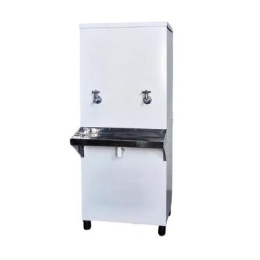 Imagem de Bebedouro Industrial Aço Inox 50 L 220V com 1 Torneira Gelada e 1 Natu