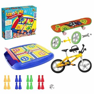 Imagem de Jogo Tabuleiro Ludo Kit Bicicleta De Dedo Com Skate Board