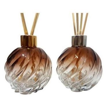 Imagem de Kit 02 Difusor De Ambiente Frasco Vidro Bola Espiral 250 Ml