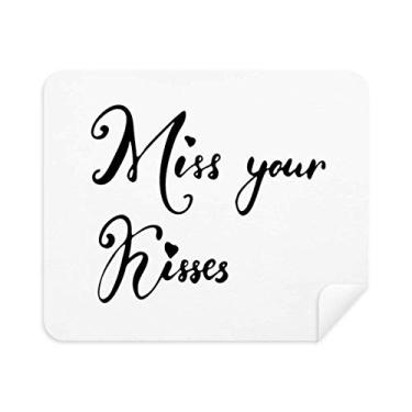 Imagem de Limpador de tela Miss Your Kisses Quote Handwrite Pano de limpeza de tela 2 peças de tecido de camurça