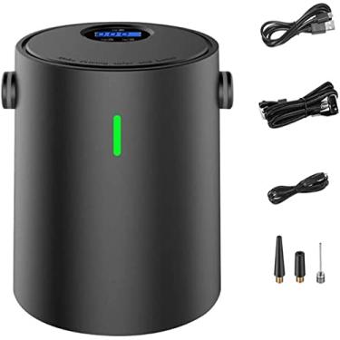 Imagem de Mini bomba de ar portátil para carro elétrico com LCD digital, parada de enchimento automático de pressão de pneu predefinida, bomba de compressor de ar recarregável para motocicleta, bicicleta, carro (preto)