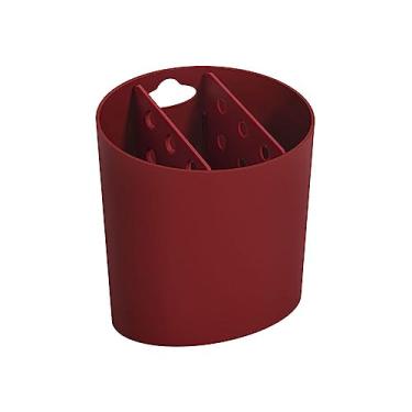 Imagem de Escorredor de Talheres Oval Basic, 13,8 x 10,5 x 14,4 cm, Vermelho Bold, Coza, 10840-0465