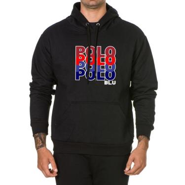 Imagem de Blusa de Frio Moletom Unissex Fechado Estampado Polo Colorido com Bolso e Capuz-Unissex