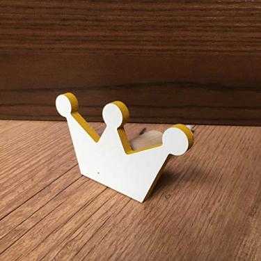 Imagem de Gancho de parede Mdf laminado coroa borda colorida